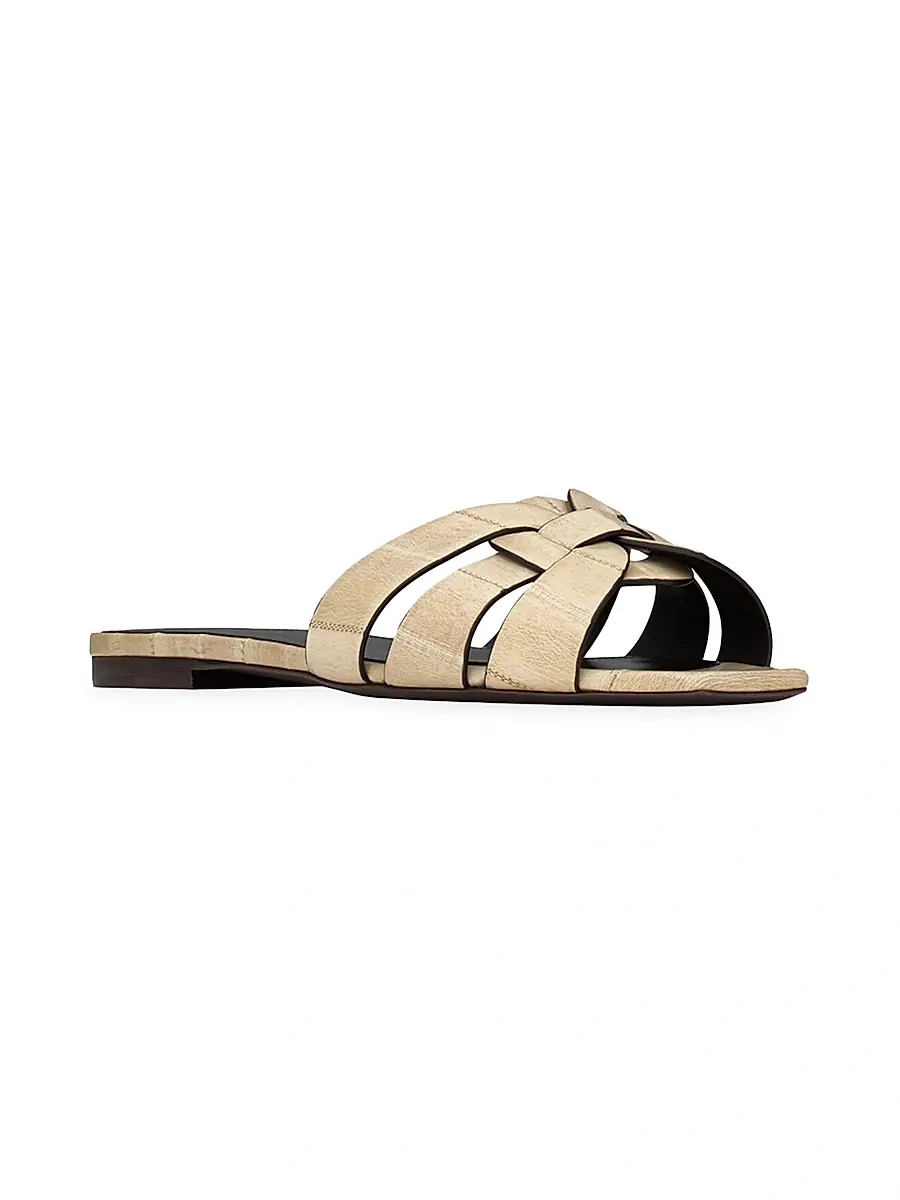 Saint Laurent Women's Tribute Mules in Eel - Ivory | Thumbnail 2