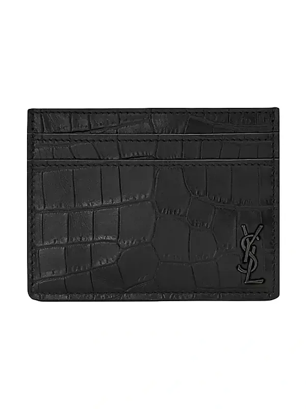 Saint Laurent Men's Embossed Leather Cardholder