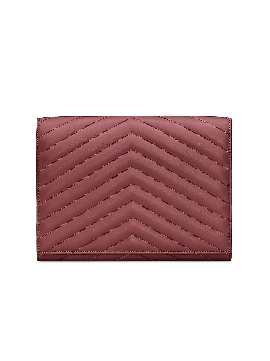 Saint Laurent Women's Cassandre Matelassé Flap Pouch In Lambskin - Green 0 | Thumbnail 4 Saint Laurent Women's Cassandre Matelassé Flap Pouch In Lambskin - Green 0 | Thumbnail 4