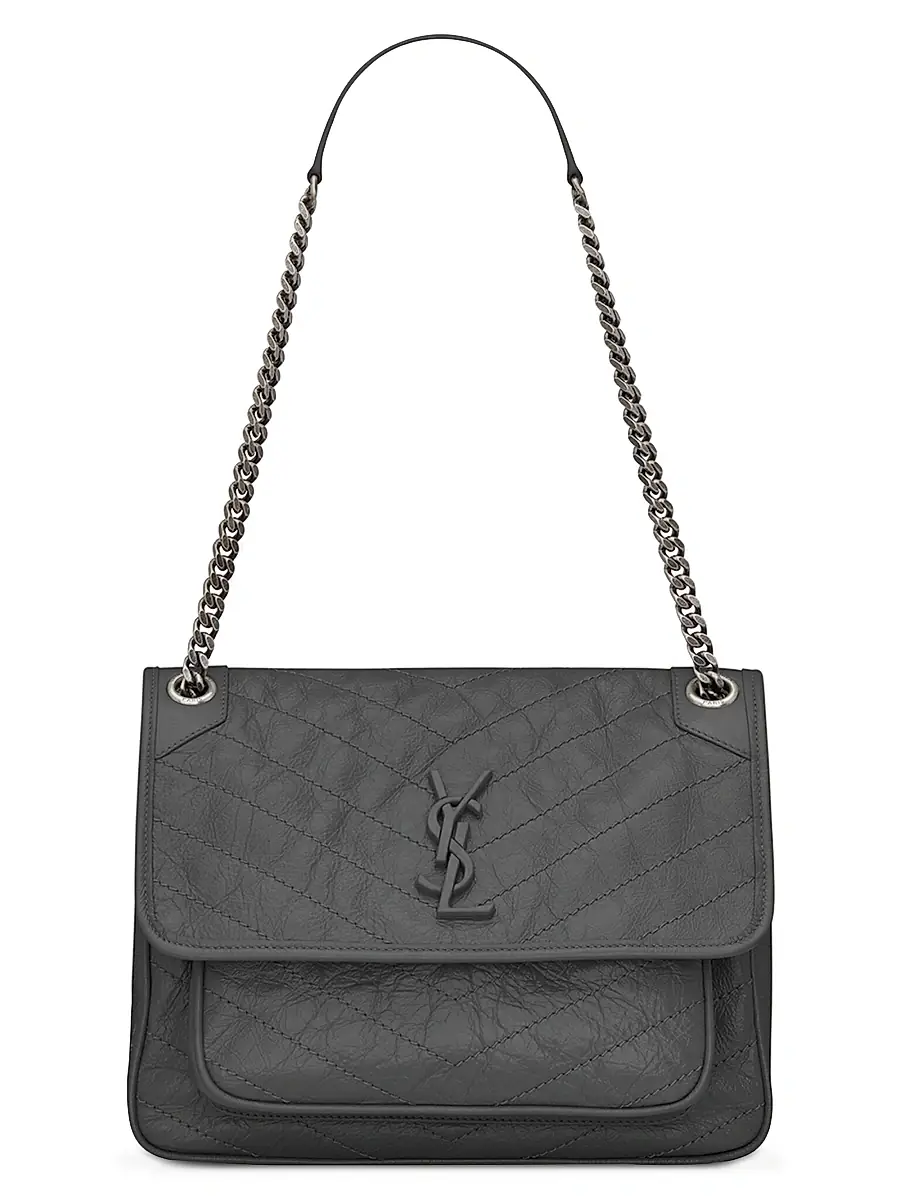 Saint Laurent Women's Niki in Vintage Leather - Storm | Image 1 Saint Laurent Women's Niki in Vintage Leather - Storm | Image 1