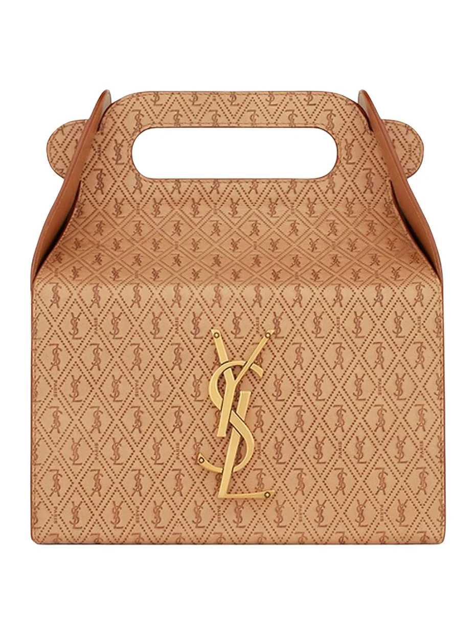 Saint Laurent Women's Take Away Box in Calf Leather - Brown