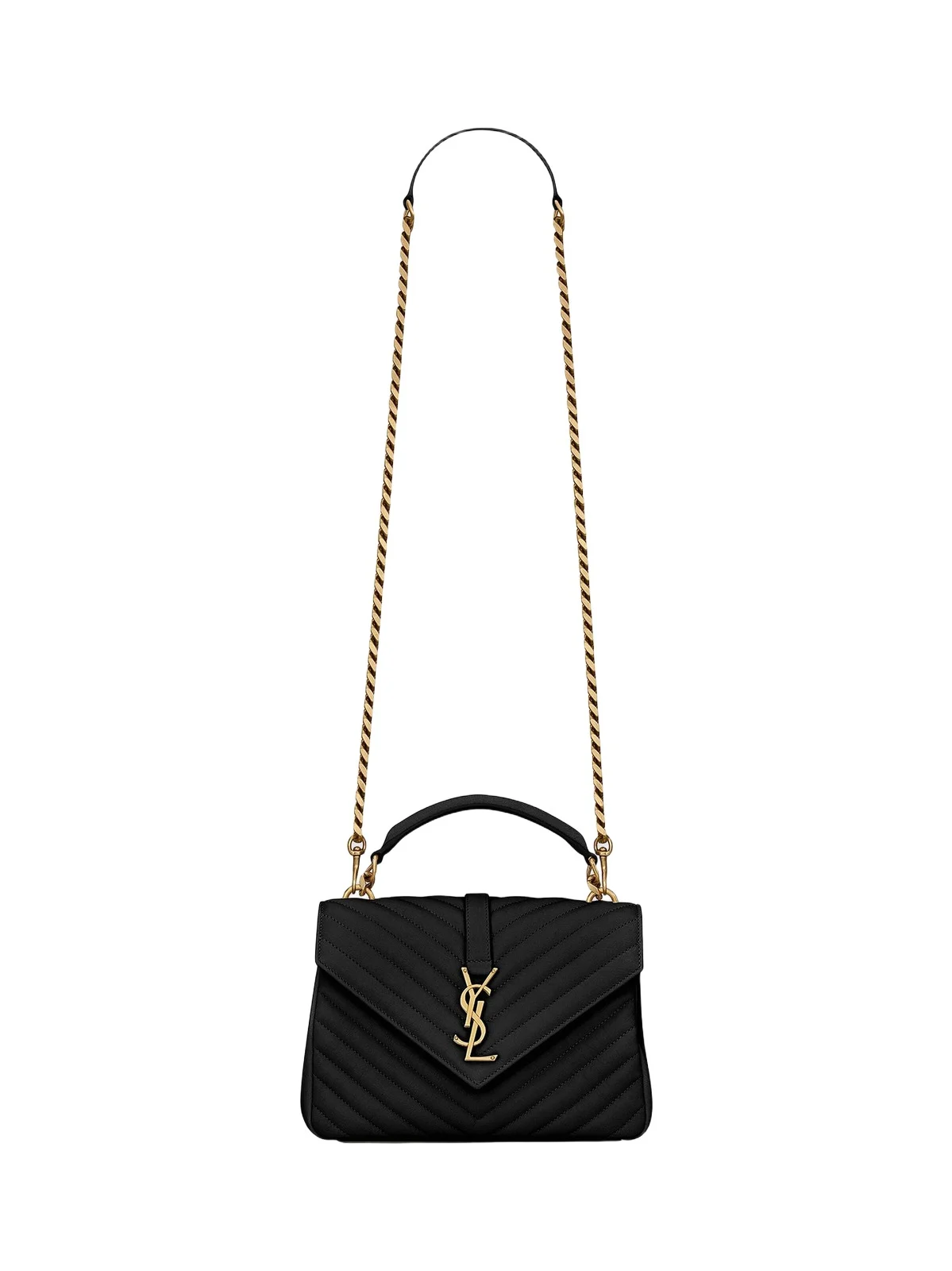 Women's College Medium Shoulder Bag in Quilted Leather - Nero