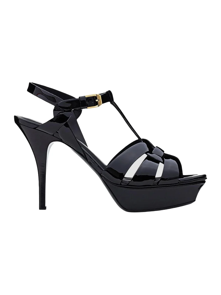 Women's Tribute Platform Sandals in Patent Leather - Black