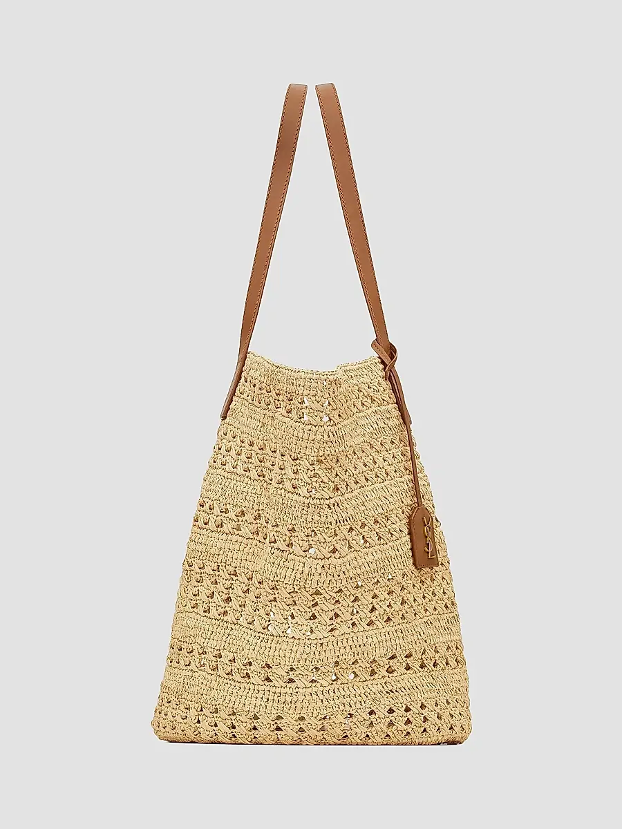 Saint Laurent Women's Panier Medium Bag in Raffia Tote Bag | Thumbnail 4 Saint Laurent Women's Panier Medium Bag in Raffia Tote Bag | Thumbnail 4