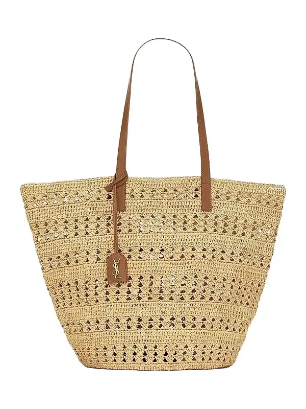 Women's Panier Medium Bag in Raffia Tote Bag