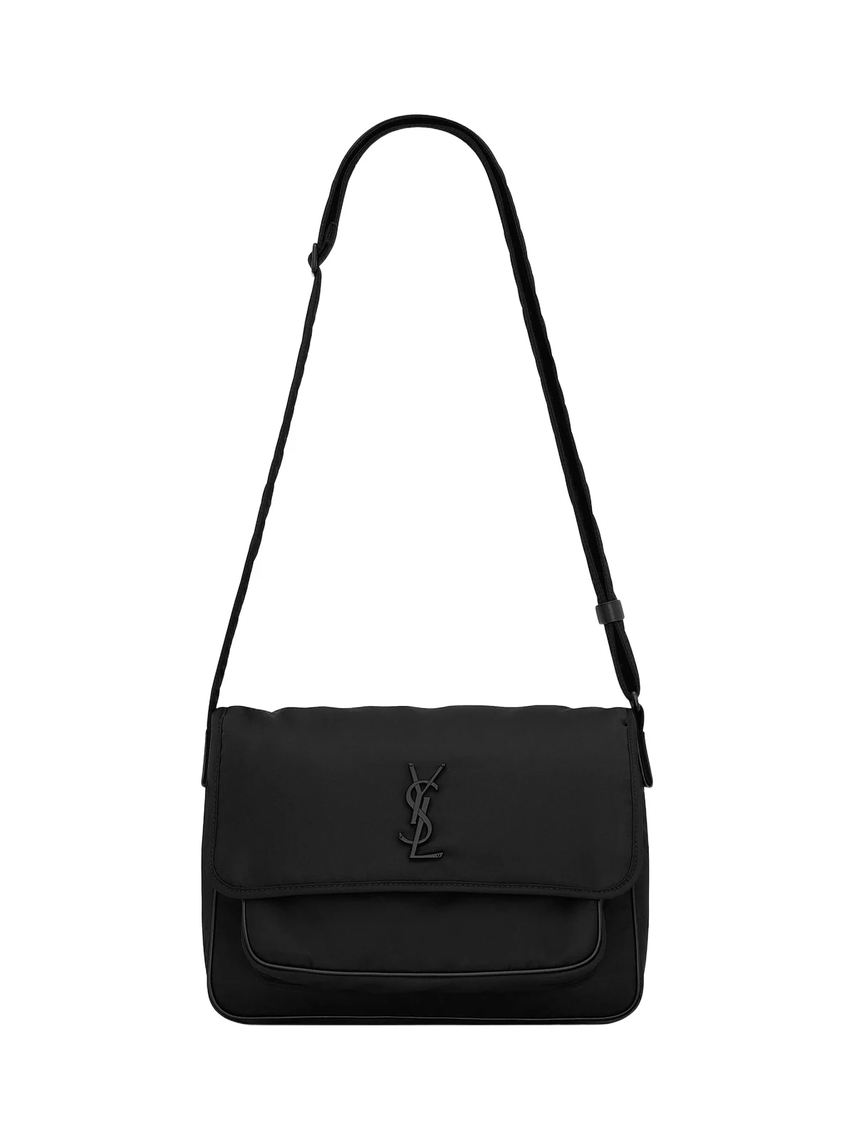 Saint Laurent Men's Niki Messenger Bag In Econyl - Black
