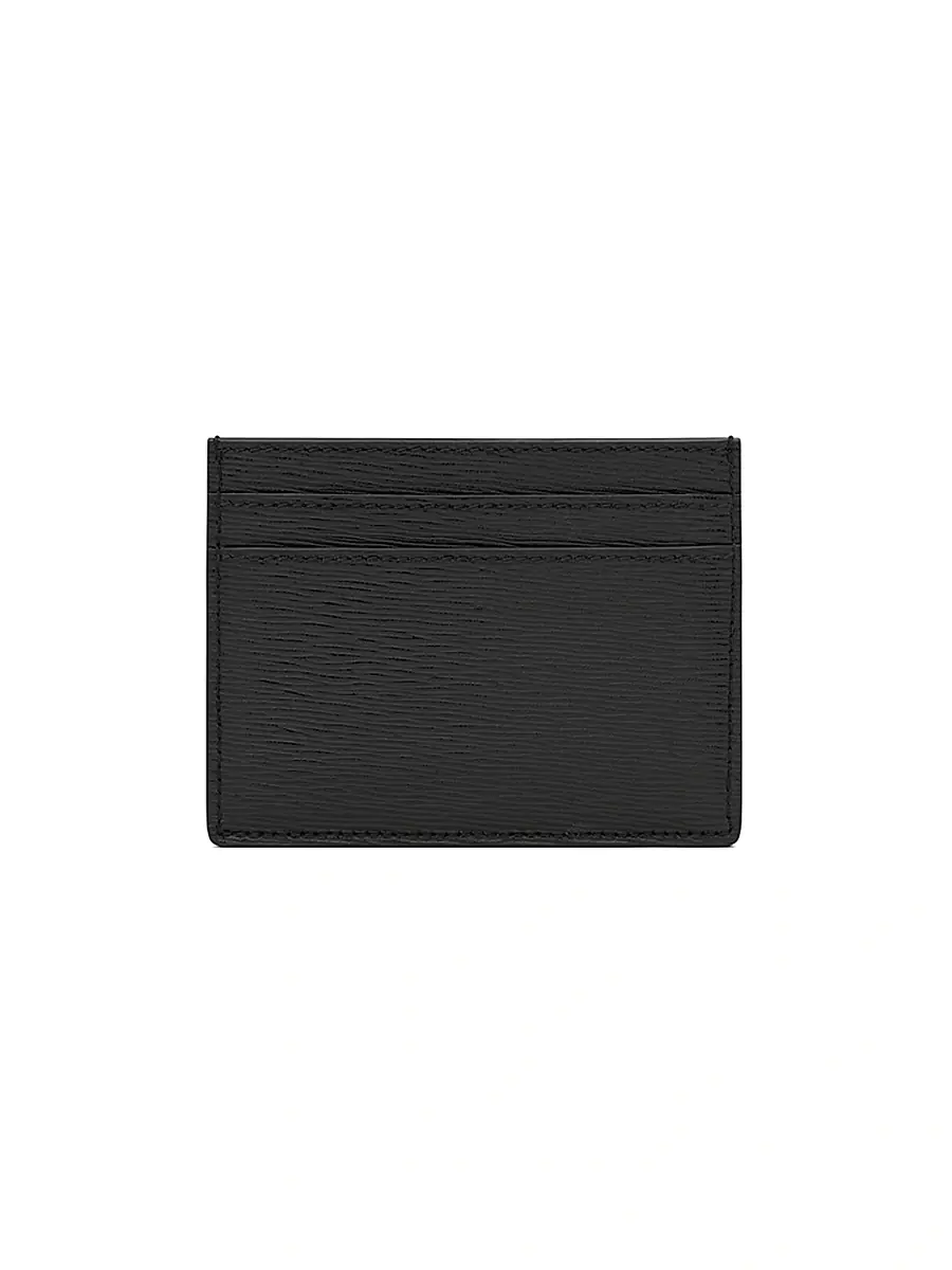 Saint Laurent Men's Card Case In Ripple Embossed Leather - Black | Thumbnail 2 Saint Laurent Men's Card Case In Ripple Embossed Leather - Black | Thumbnail 2
