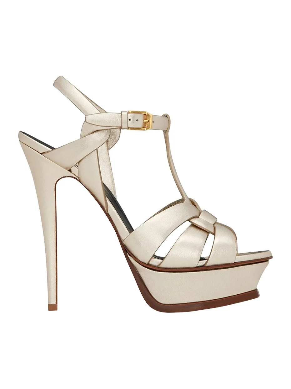 Women's Tribute Sandals In Metallic Leather - Pale Gold Women's Tribute Sandals In Metallic Leather - Pale Gold