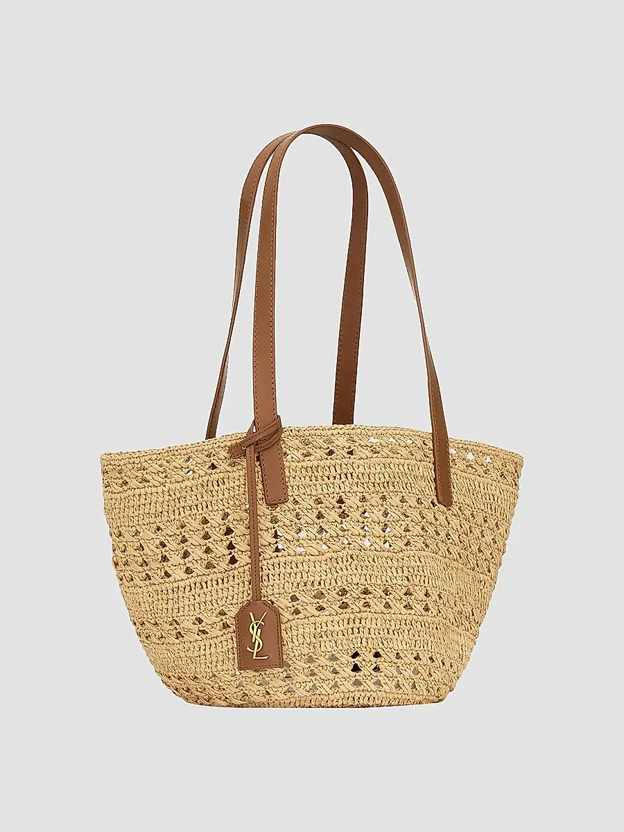 Saint Laurent Women's Panier Small Shoulder Bag in Raffia - Natural | Thumbnail 2 Saint Laurent Women's Panier Small Shoulder Bag in Raffia - Natural | Thumbnail 2