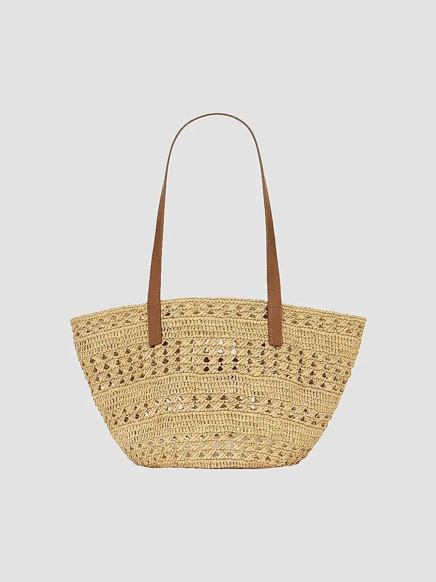Saint Laurent Women's Panier Small Shoulder Bag in Raffia - Natural | Thumbnail 5 Saint Laurent Women's Panier Small Shoulder Bag in Raffia - Natural | Thumbnail 5