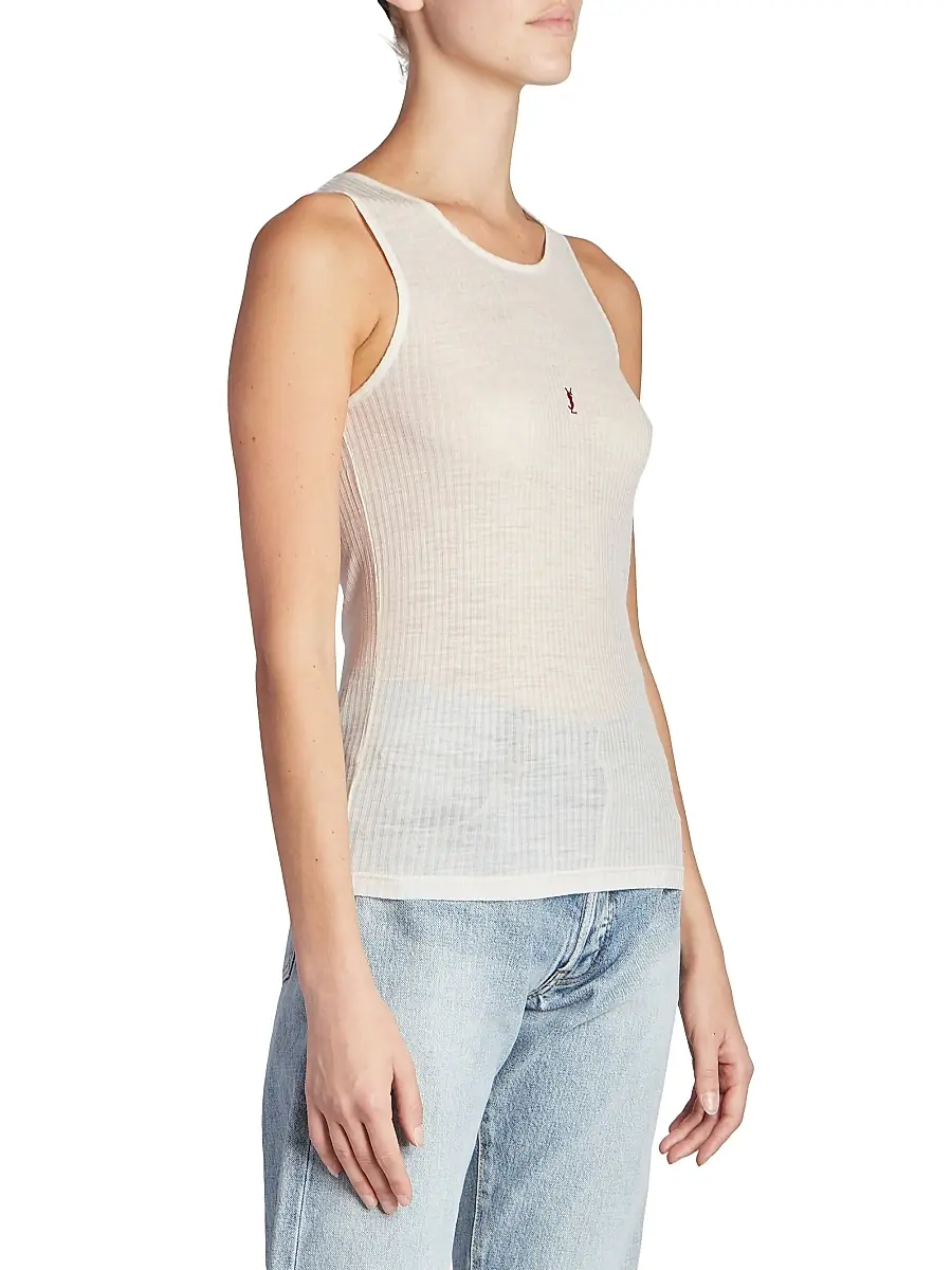 Saint Laurent Women's Cassandre Tank Top | Thumbnail 3