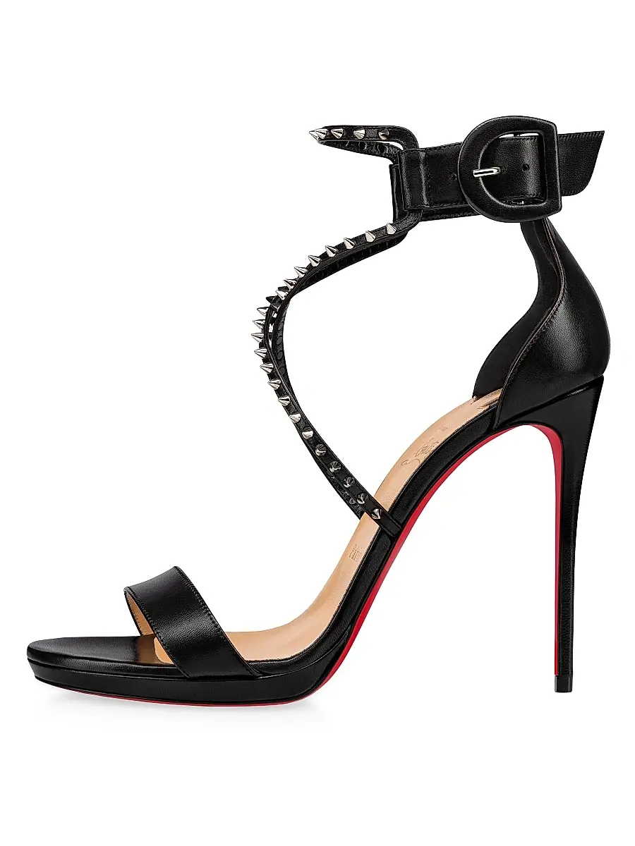 Christian Louboutin Women's Choca Lux 120MM Leather Sandals - Black | Thumbnail 3 Christian Louboutin Women's Choca Lux 120MM Leather Sandals - Black | Thumbnail 3