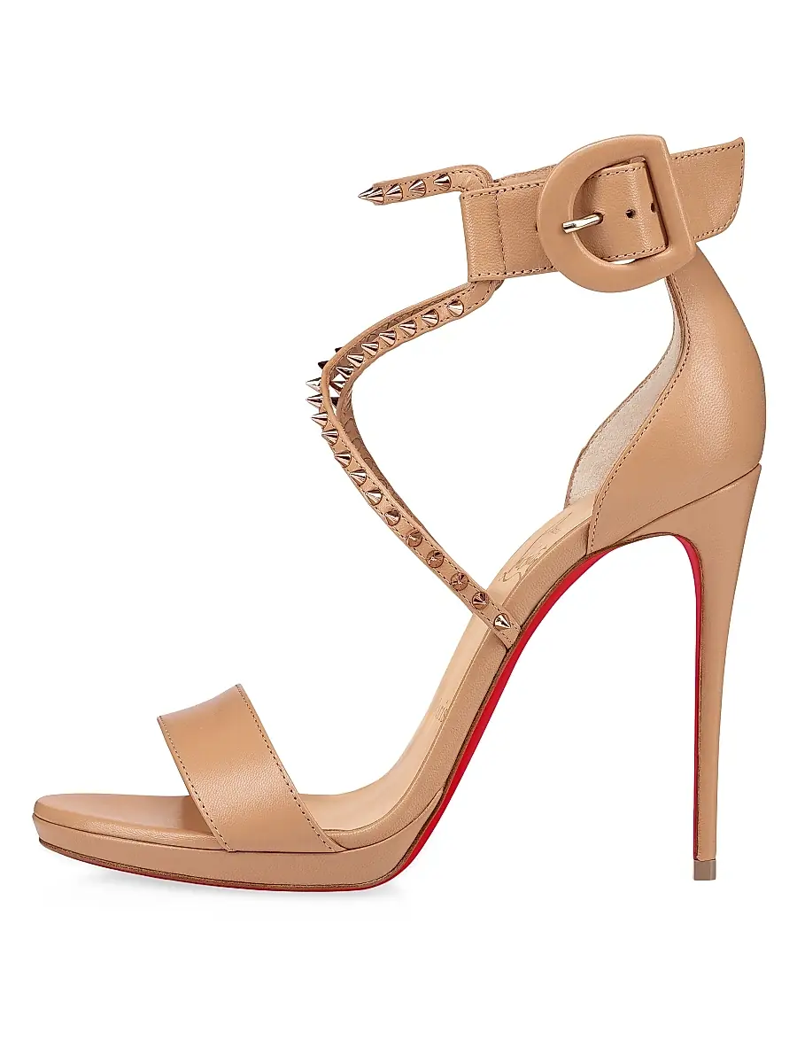 Christian Louboutin Women's Choca Lux 120MM Leather Sandals - Black | Thumbnail 8 Christian Louboutin Women's Choca Lux 120MM Leather Sandals - Black | Thumbnail 8
