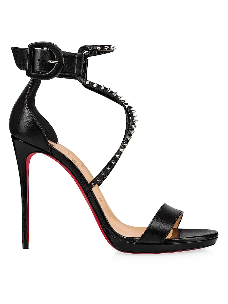 Christian Louboutin Women's Choca Lux 120MM Leather Sandals - Black | Image 1 Christian Louboutin Women's Choca Lux 120MM Leather Sandals - Black | Image 1