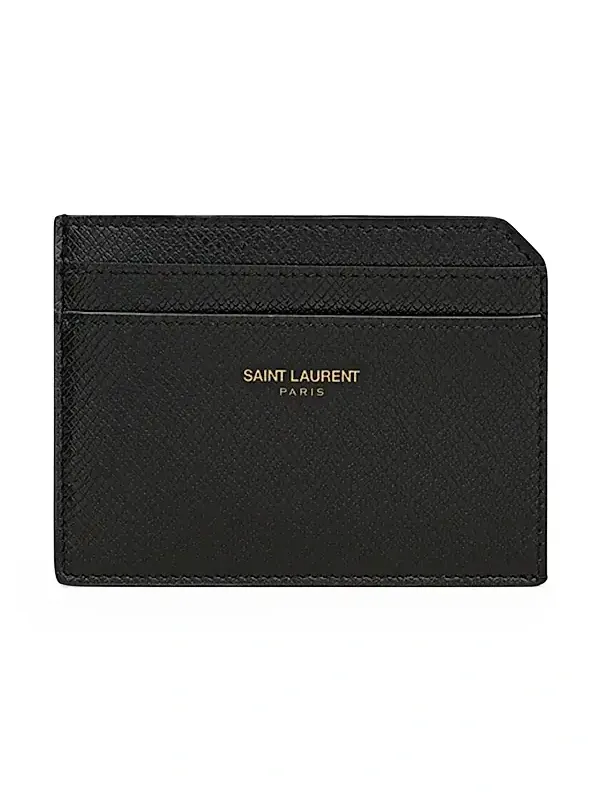 Men's Open Card Case In Coated Bark Leather Men's Open Card Case In Coated Bark Leather