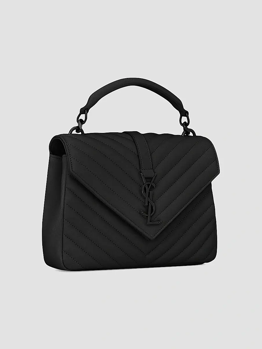 Saint Laurent Women's College Chain Bag in Quilted Leather - Nero | Thumbnail 6 Saint Laurent Women's College Chain Bag in Quilted Leather - Nero | Thumbnail 6
