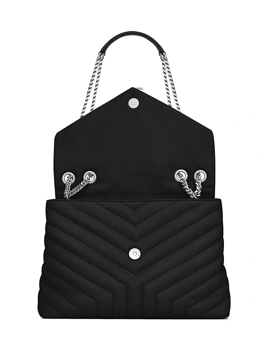 Saint Laurent Women's Loulou Shoulder Bag in Quilted Leather - Black | Thumbnail 4 Saint Laurent Women's Loulou Shoulder Bag in Quilted Leather - Black | Thumbnail 4