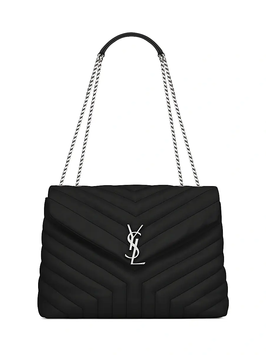 Saint Laurent Women's Loulou Shoulder Bag in Quilted Leather - Black | Image 1 Saint Laurent Women's Loulou Shoulder Bag in Quilted Leather - Black | Image 1