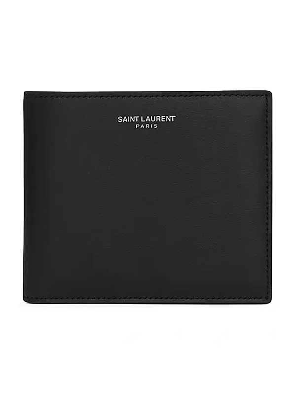 Men's East/West Wallet in Smooth Leather - Black