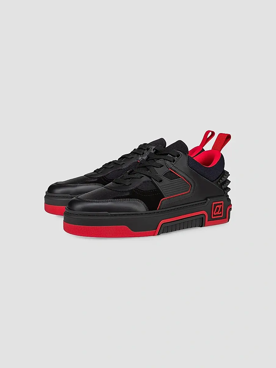 Christian Louboutin Men's Astroloubi Low Top Sneakers - Black | Thumbnail 2 Christian Louboutin Men's Astroloubi Low Top Sneakers - Black | Thumbnail 2