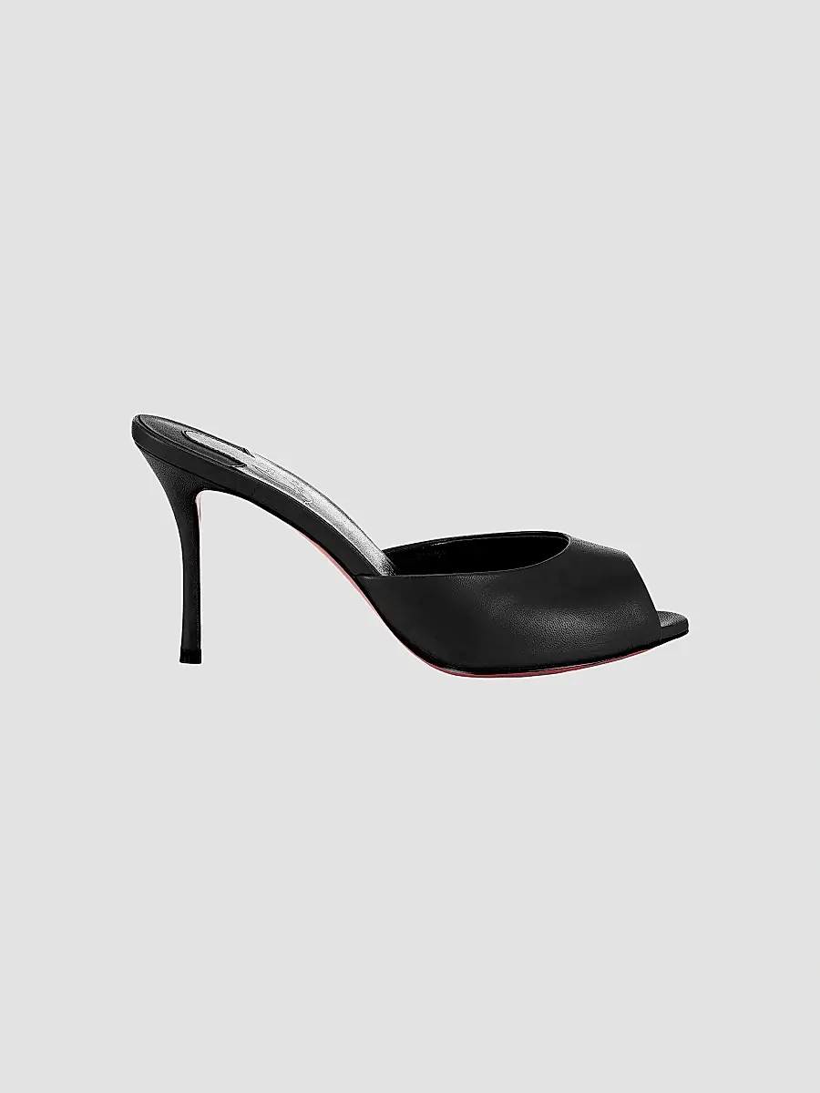 Christian Louboutin Women's Me Dolly 85MM Leather Mules - Black | Thumbnail 5