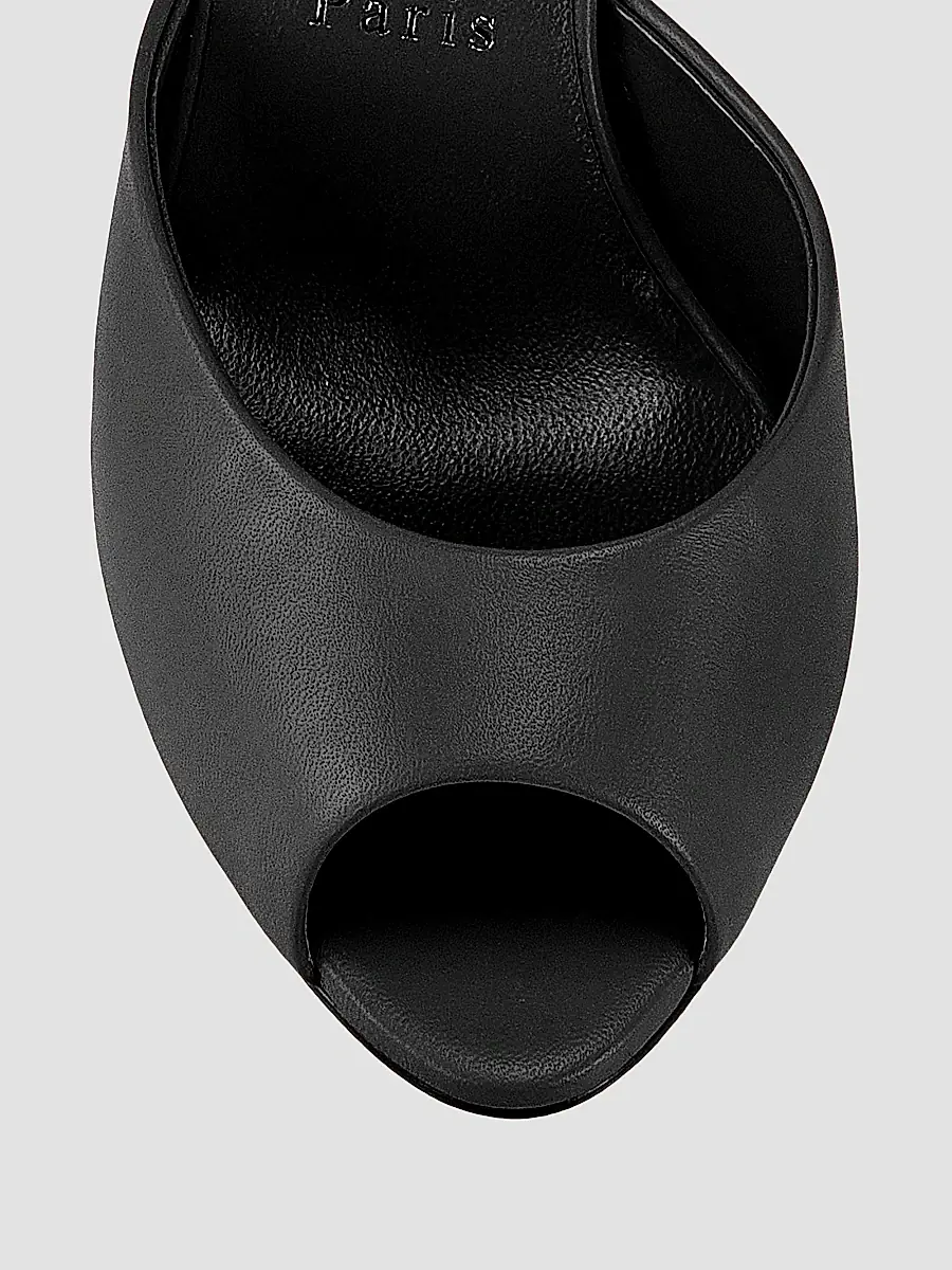 Christian Louboutin Women's Me Dolly 85MM Leather Mules - Black | Thumbnail 8
