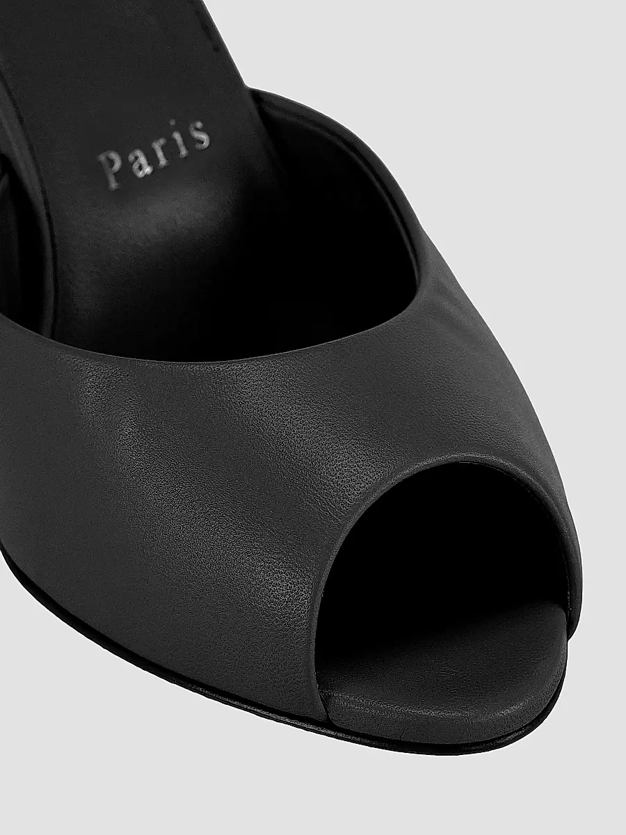Christian Louboutin Women's Me Dolly 85MM Leather Mules - Black | Thumbnail 10