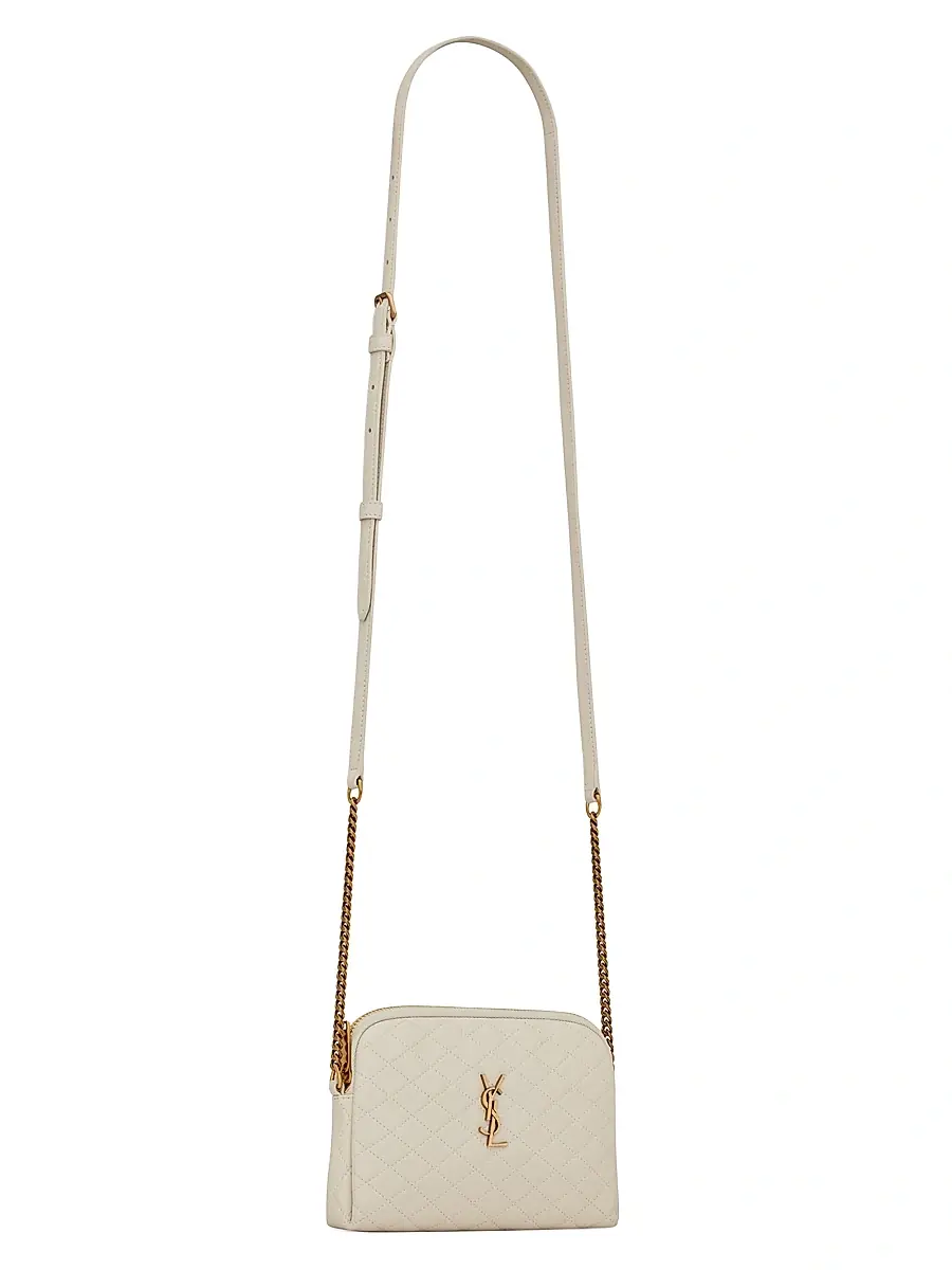Saint Laurent Women's Gaby Zipped Pouch in Quilted Lambskin - Blanc Vintage | Thumbnail 4