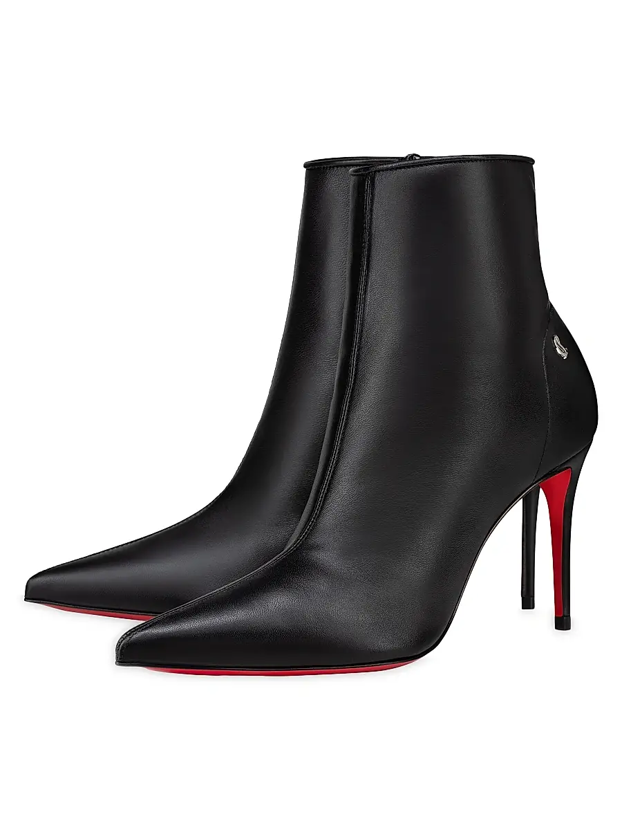 Christian Louboutin Women's Sporty Kate Booty 80MM Leather Boots - Black | Thumbnail 2