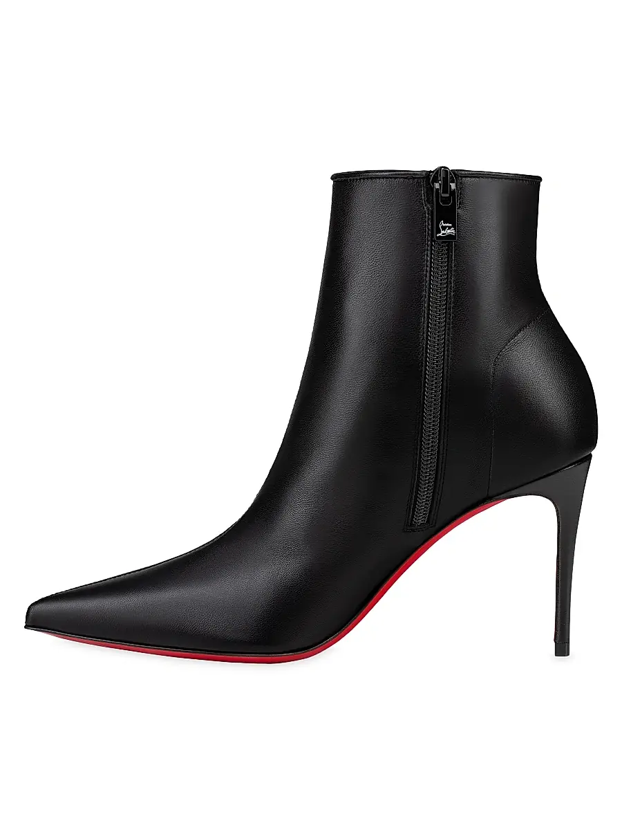 Christian Louboutin Women's Sporty Kate Booty 80MM Leather Boots - Black | Thumbnail 4