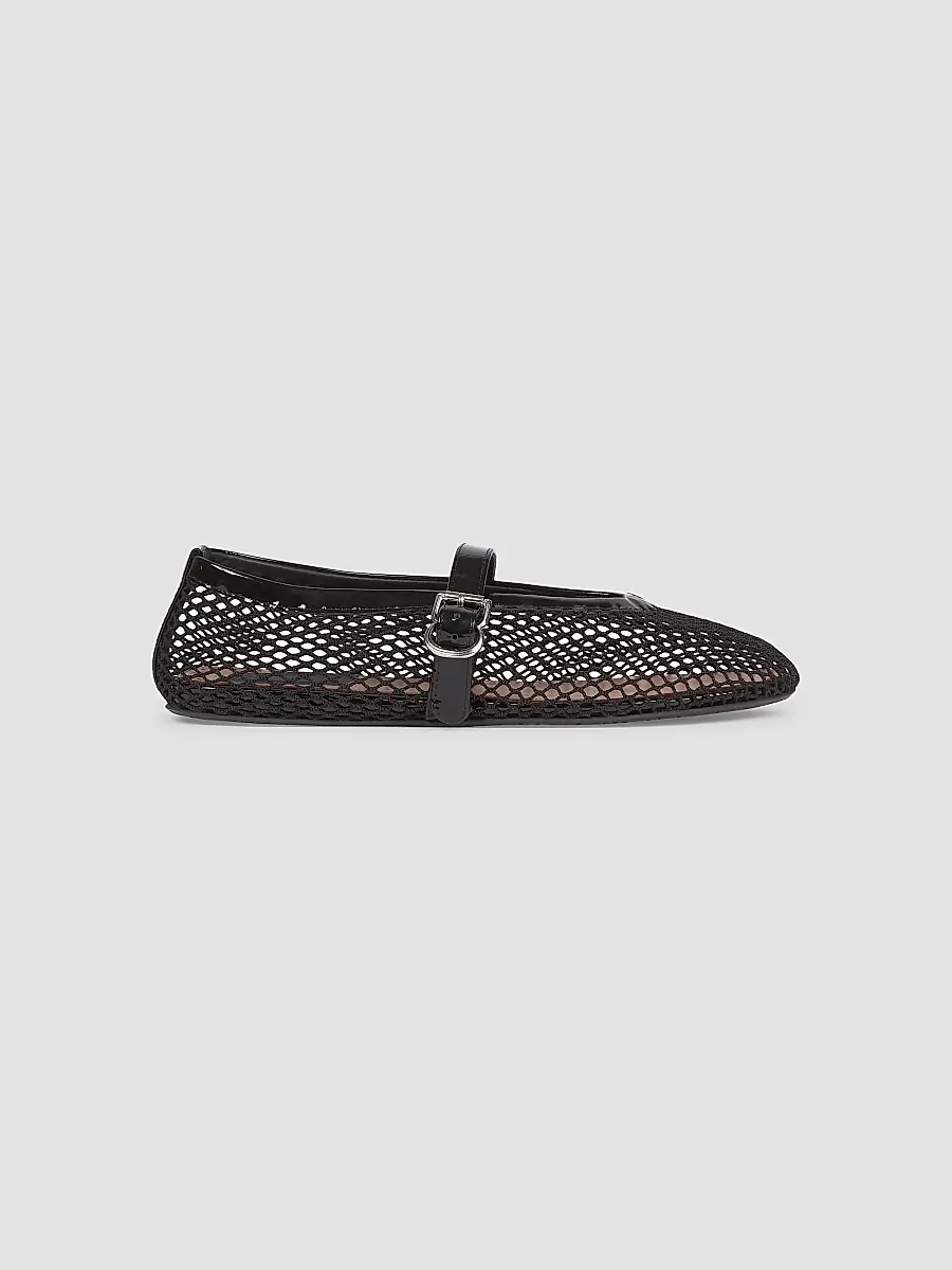 Alaïa Women's Ballerina Strap Fishnet Flats - Blanc Optique | Thumbnail 6 Alaïa Women's Ballerina Strap Fishnet Flats - Blanc Optique | Thumbnail 6