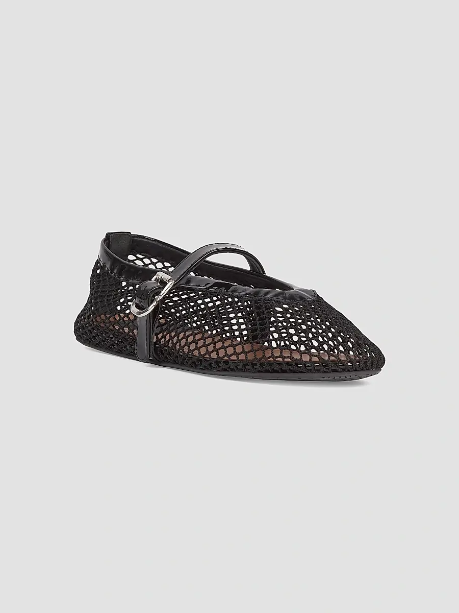 Alaïa Women's Ballerina Strap Fishnet Flats - Blanc Optique | Thumbnail 7 Alaïa Women's Ballerina Strap Fishnet Flats - Blanc Optique | Thumbnail 7