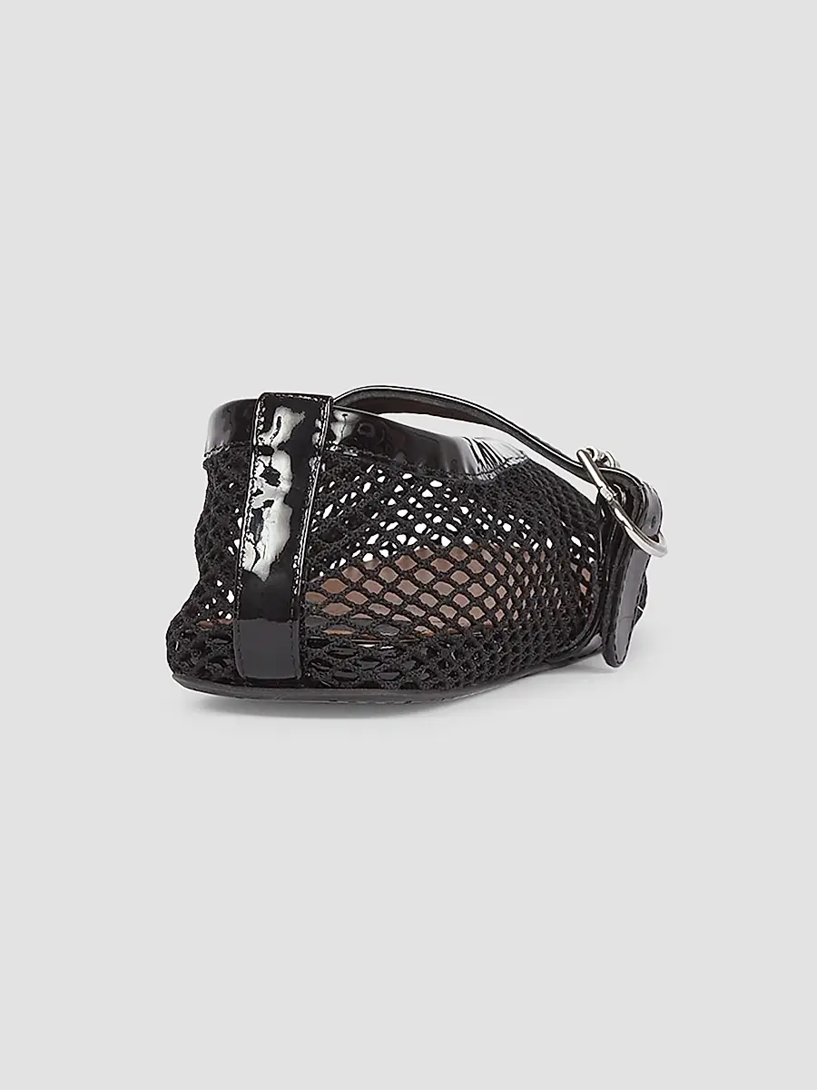 Alaïa Women's Ballerina Strap Fishnet Flats - Blanc Optique | Thumbnail 8 Alaïa Women's Ballerina Strap Fishnet Flats - Blanc Optique | Thumbnail 8