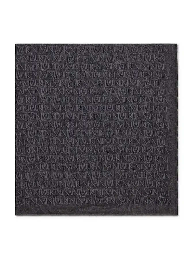 Women's Large Square Scarf in Casein Fiber and Modal - Medium Grey