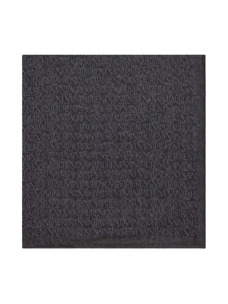 Saint Laurent Women's Large Square Scarf in Casein Fiber and Modal - Medium Grey