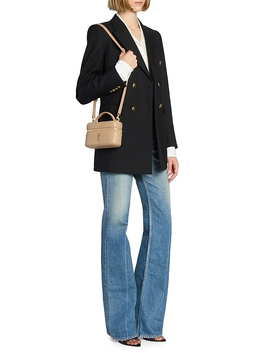 Saint Laurent Women's Gaby Mini Vanity Bag in Lambskin - Dk Toffee | Thumbnail 2