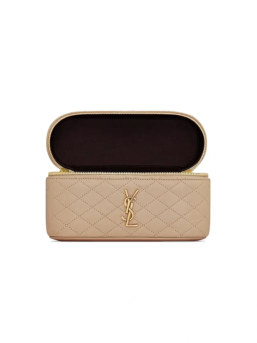Saint Laurent Women's Gaby Mini Vanity Bag in Lambskin - Dk Toffee | Thumbnail 4