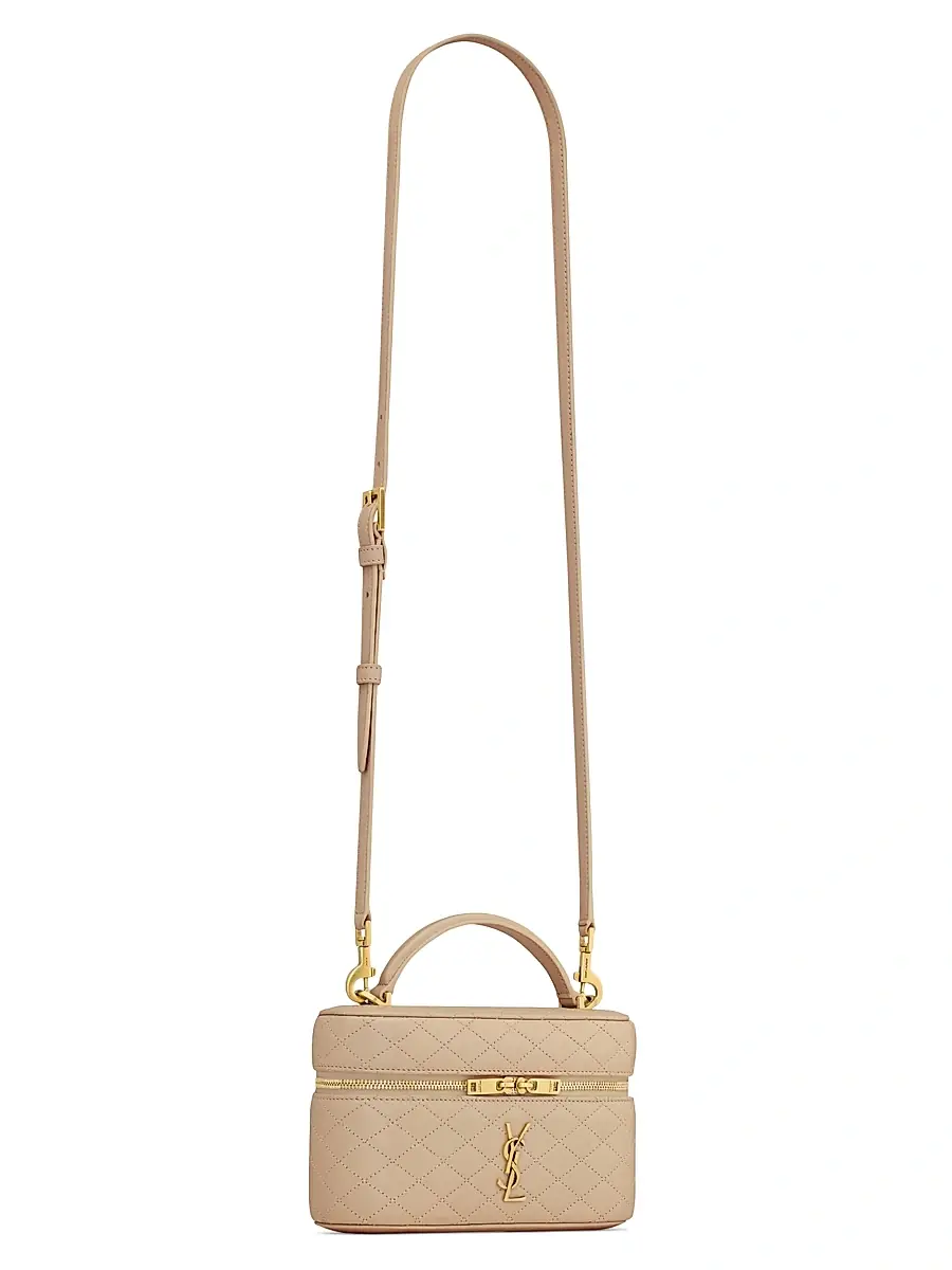 Saint Laurent Women's Gaby Mini Vanity Bag in Lambskin - Dk Toffee | Thumbnail 7