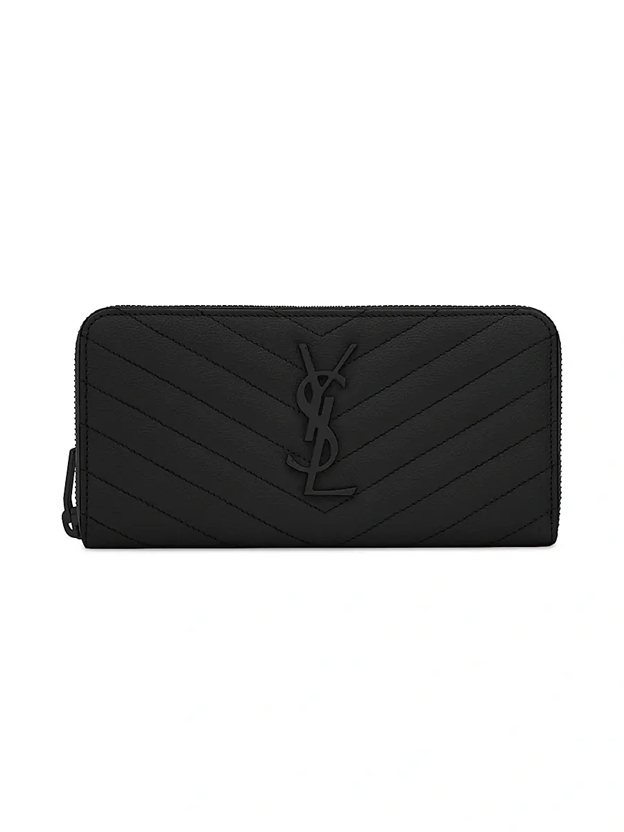 Saint Laurent Women's Cassandre Matelass Zip Around Wallet - Nero | Image 1 Saint Laurent Women's Cassandre Matelass Zip Around Wallet - Nero | Image 1