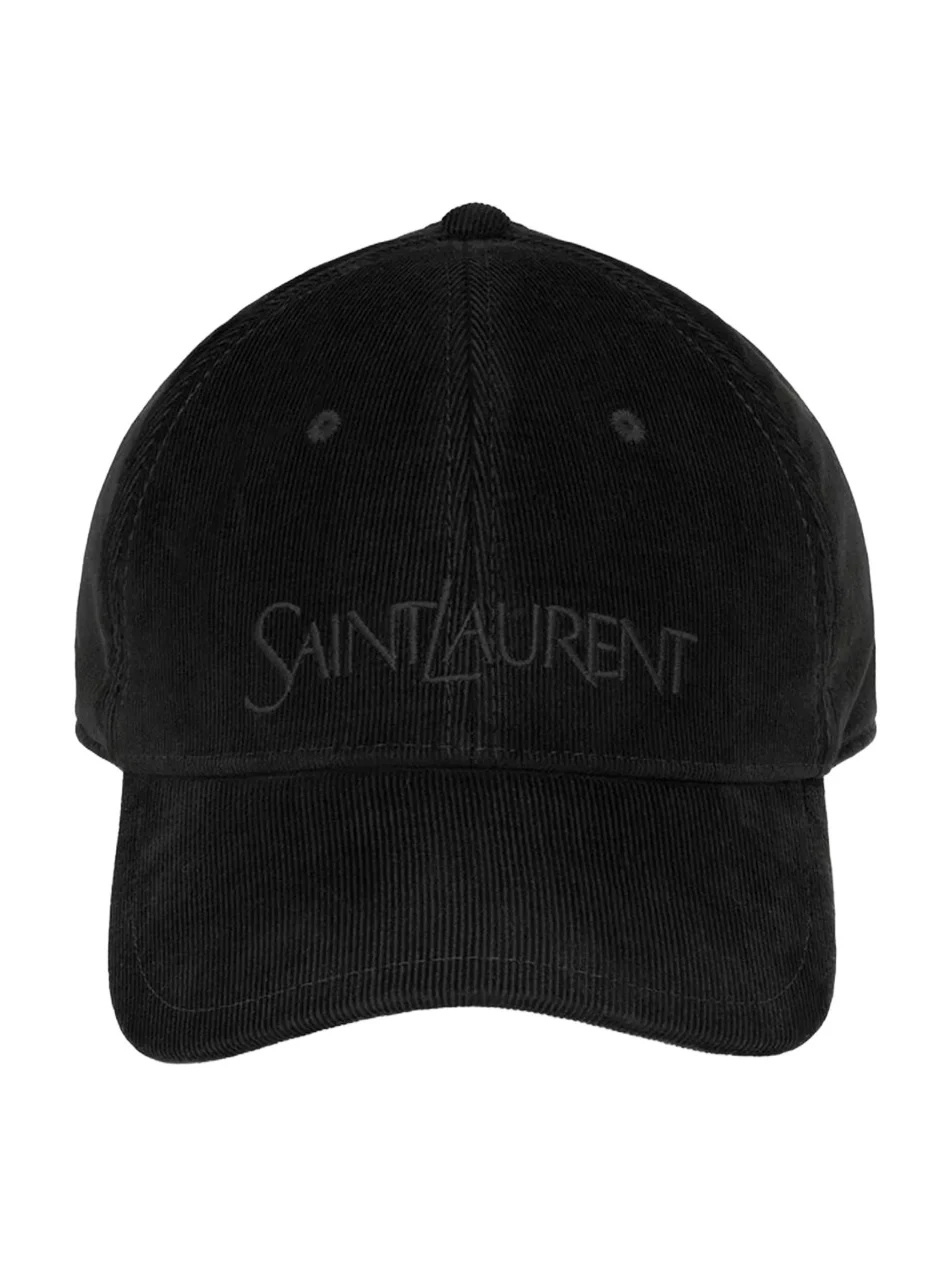 Men's Vintage Baseball Cap In Corduroy - Black