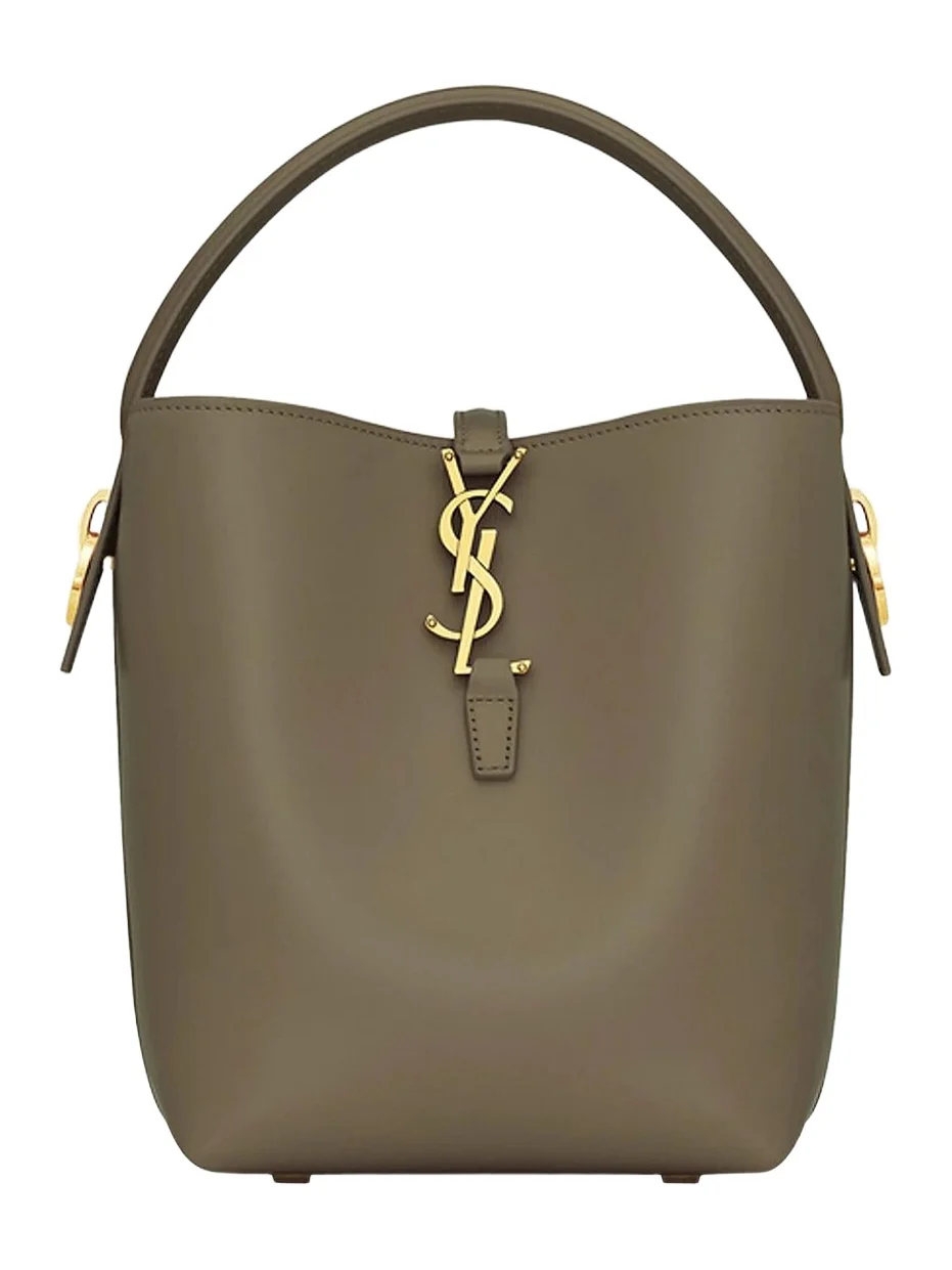 Saint Laurent Women's Le 37 Small Bucket Bag in Shiny Leather - Deep Musk