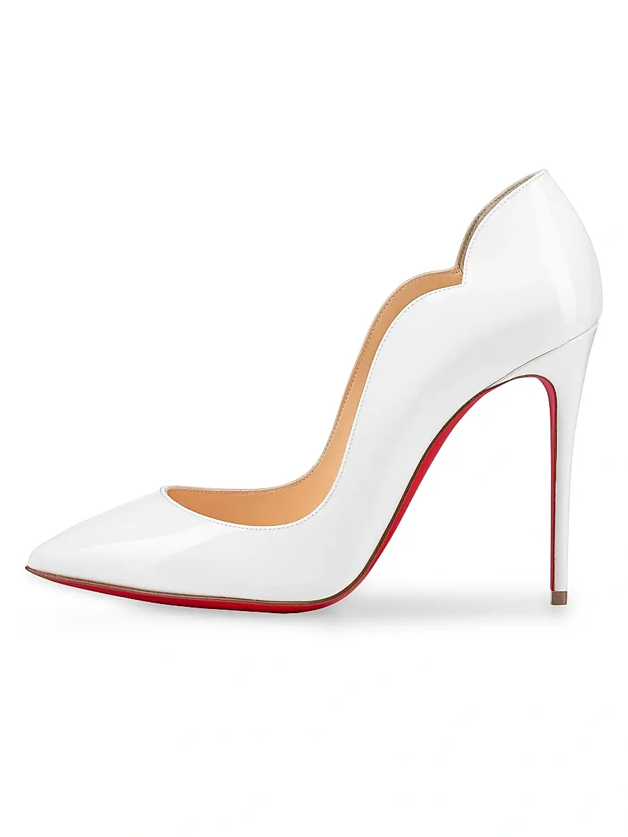 Christian Louboutin Women's Hot Chick 100MM Leather Pumps - Bianco | Thumbnail 11