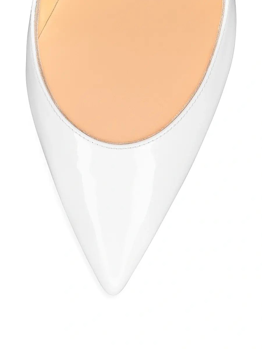 Christian Louboutin Women's Hot Chick 100MM Leather Pumps - Bianco | Thumbnail 13