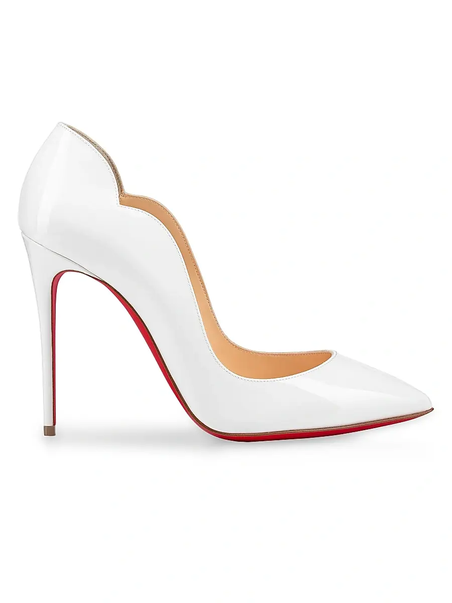 Christian Louboutin Women's Hot Chick 100MM Leather Pumps - Bianco | Thumbnail 9