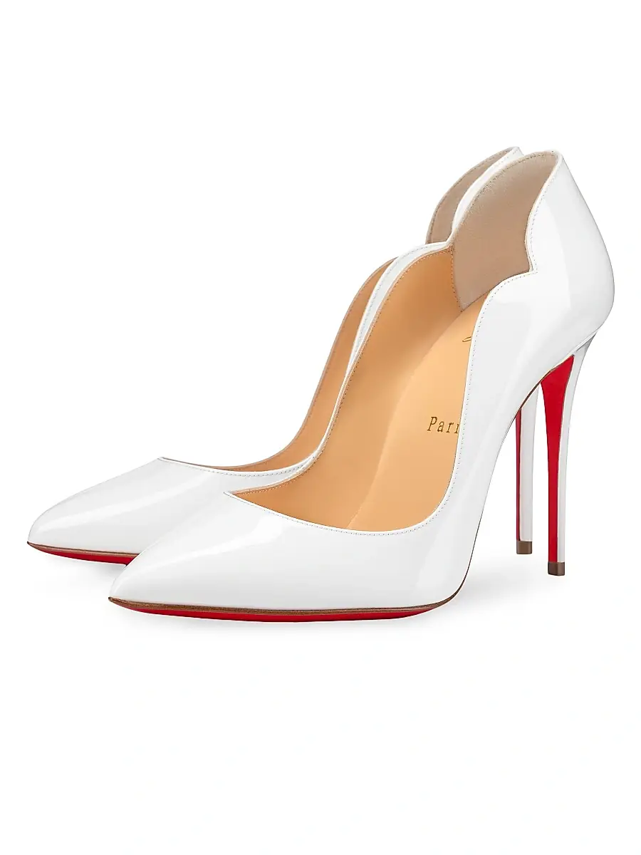 Christian Louboutin Women's Hot Chick 100MM Leather Pumps - Bianco | Thumbnail 10
