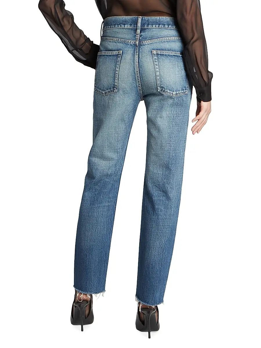Saint Laurent Women's Straight-Fit Jeans - Authentic Vintage Blue | Thumbnail 5 Saint Laurent Women's Straight-Fit Jeans - Authentic Vintage Blue | Thumbnail 5