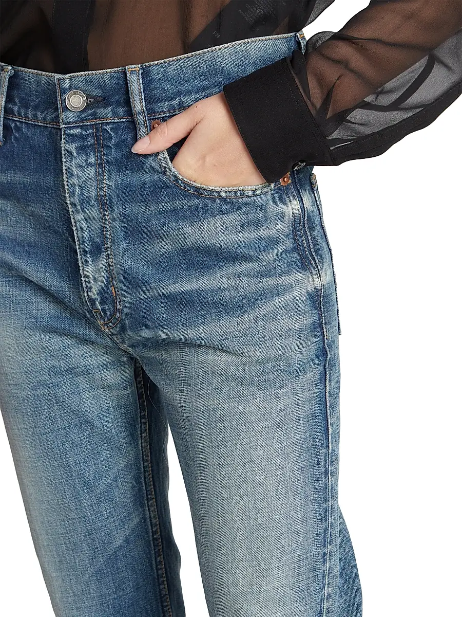 Saint Laurent Women's Straight-Fit Jeans - Authentic Vintage Blue | Thumbnail 6 Saint Laurent Women's Straight-Fit Jeans - Authentic Vintage Blue | Thumbnail 6