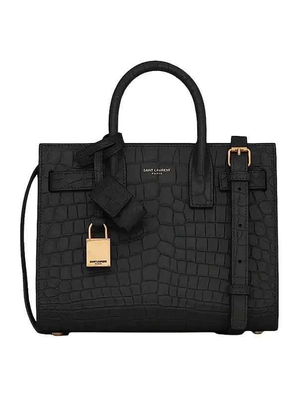 Women's Sac De Jour Nano Top Handle Bag In Crocodile-Embossed Matte Leather Women's Sac De Jour Nano Top Handle Bag In Crocodile-Embossed Matte Leather