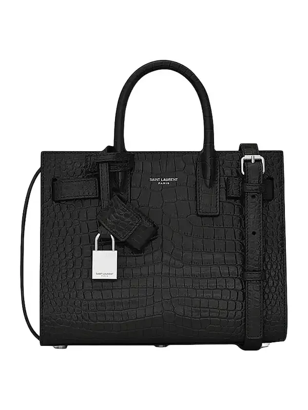 Women's Sac De Jour Nano Top Handle Bag In Embossed Crocodile Shiny Leather Women's Sac De Jour Nano Top Handle Bag In Embossed Crocodile Shiny Leather