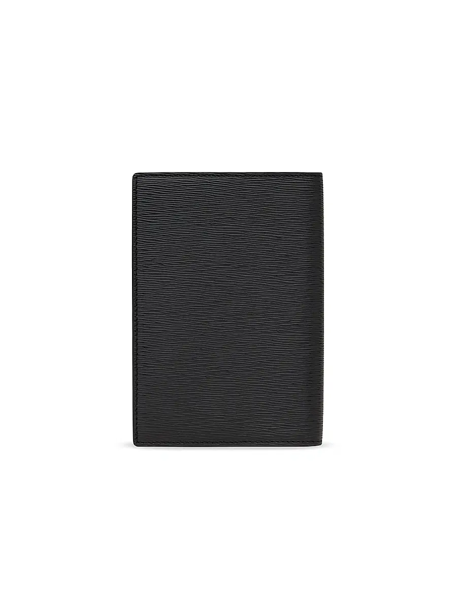 Saint Laurent Men's Passport Case In Ripple Embossed Leather - Black | Thumbnail 2